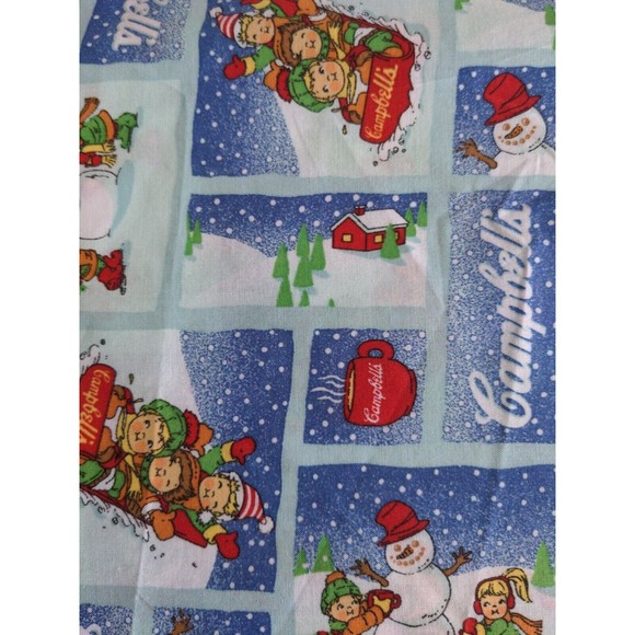 Campbells Soup Company 2002 Christmas Winter Scene Vintage Fabric by the Yard - Picture 3 of 7
